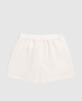 Dolce&Gabbana Дитячі шорти кольору айворі з нашивкою монограми логотипа DG L13Q97FU628