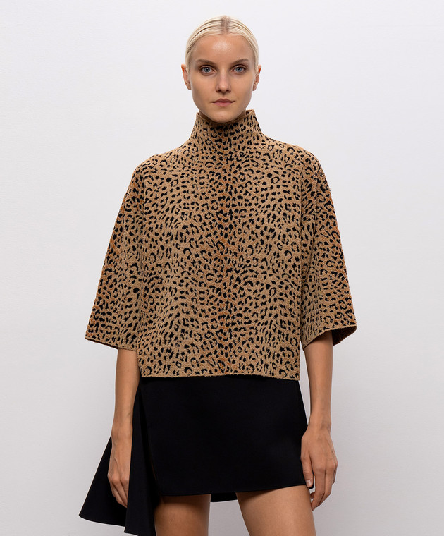 Givenchy Коричневий топ в леопардовий принт BW61NS4ZVQ зображення 3
