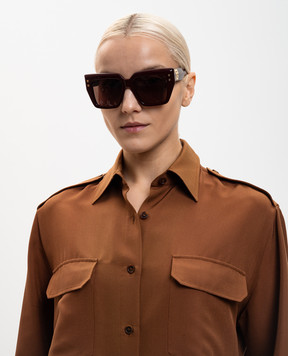 Balmain Бордові сонцезахисні окуляри B-Famе із золотом 18 карат BPS193C54