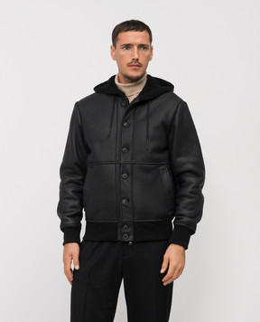 Cashmere&Whiskey Чорна укорочена дублянка з капюшоном DF901