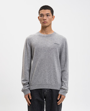 Off-White Сірий меланжевий джемпер з кашеміру 44MHE20OF5K001