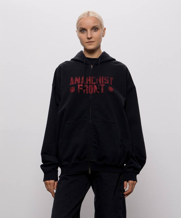 Vetements Чорна спортивна куртка Anarchist Front MH27ZU210B зображення 3