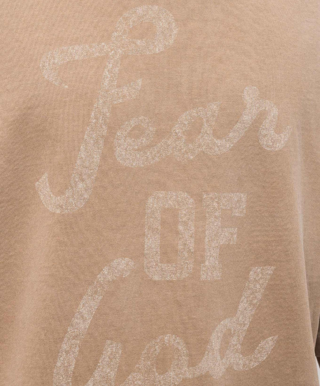 Fear of God Коричневая футболка с принтом логотипа FG9M109964HWJ изображение 5