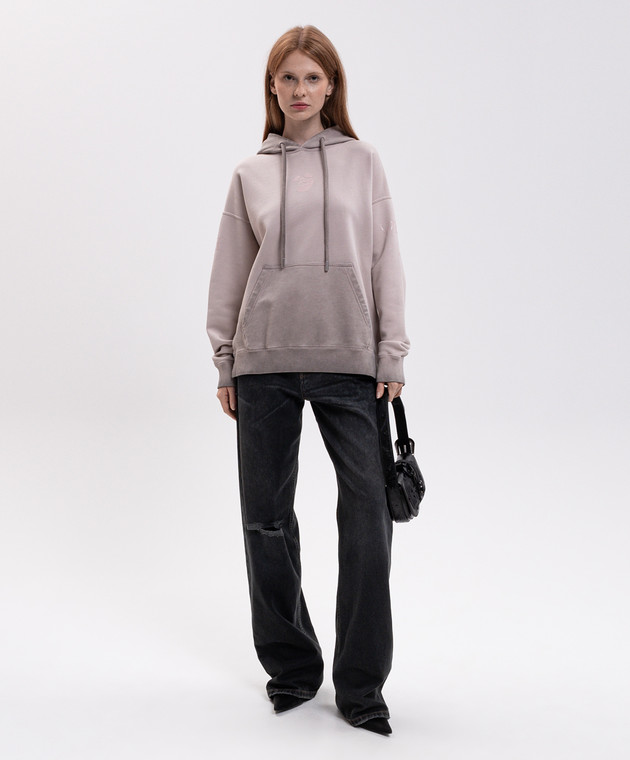 Off-White Розовые худи с брендовым принтом 2FE00485T изображение 2