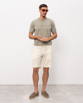 Stefano Ricci Шорти кольору айворі з вовни та шовку M1T6100332CM10HA