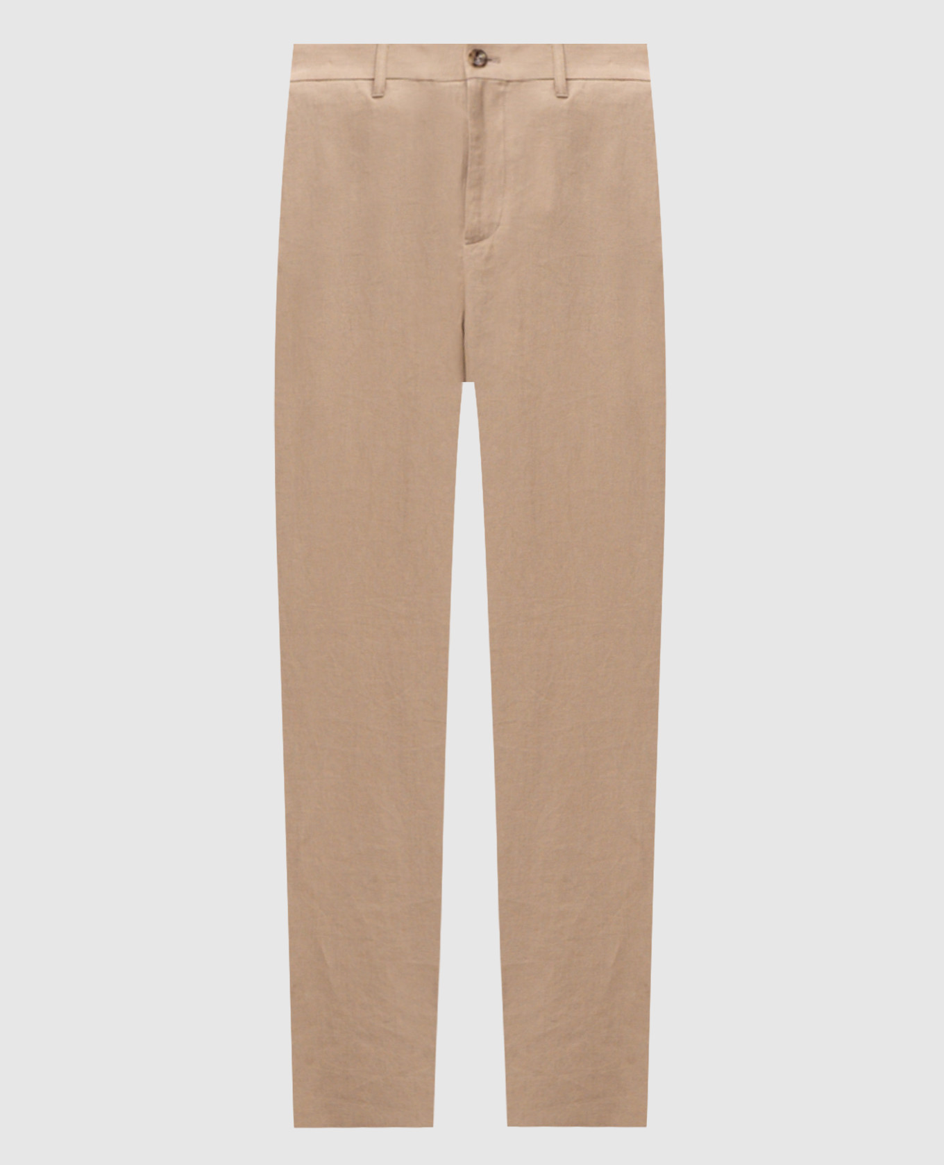 Бежевые брюки из льна