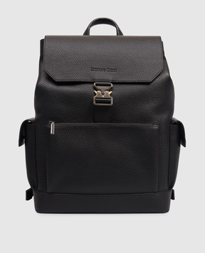 Stefano Ricci Чорний шкіряний рюкзак з тисненням логотипа ND251UVD