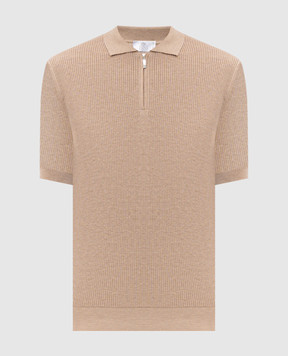 Pini Parma Бежевое поло с молнией POLRIBZIPTAU