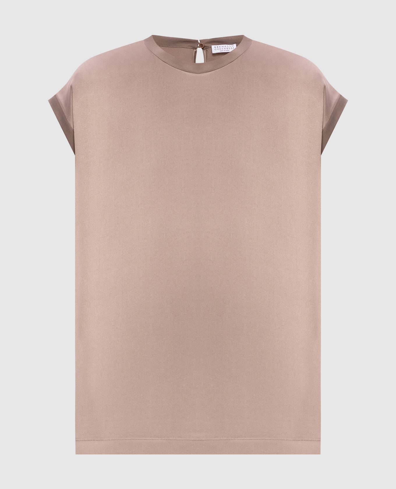 Бежевый топ из шелка