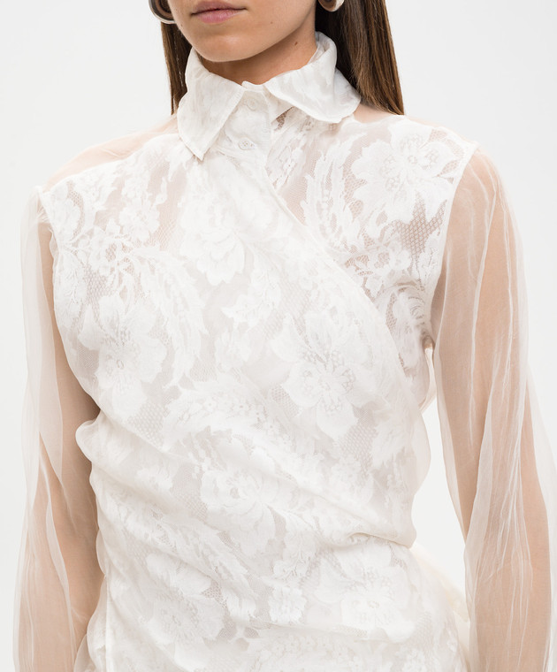 Marc Le Bihan Блуза на запах із шовку кольору айворі 26404 зображення 5