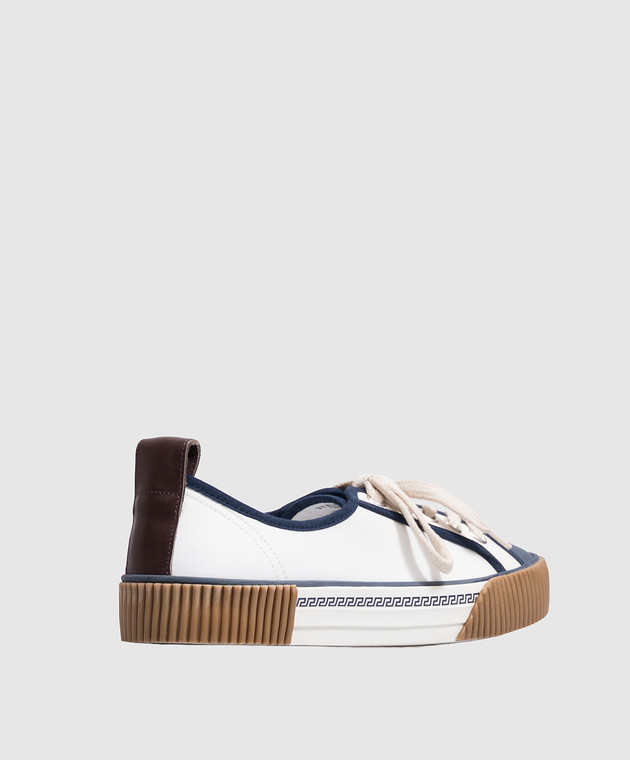 Versace Белые кожаные кеды Goliath Canvas 10248561A18389 изображение 3