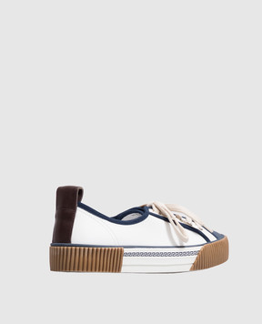 Versace Белые кожаные кеды Goliath Canvas 10248561A18389