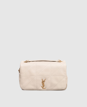 Saint Laurent Кожаная сумка кросс-боди JAMIE цвета айвори 766754AAB32