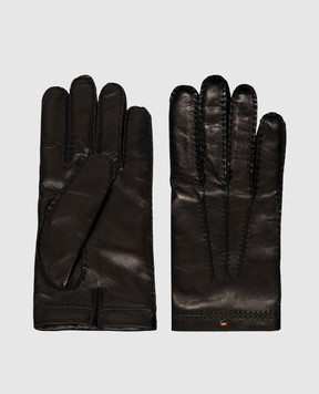 Santoni Черные кожаные перчатки AMGUC0051XXAGPP
