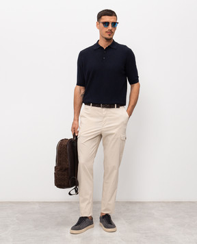 Peserico Синє поло в геометричний візерунок R59489F149173Q