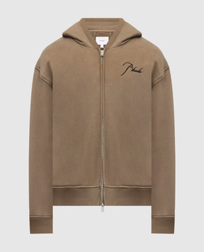 Rhude Утеплена спортивна куртка кольору хакі з вишивкою логотипа RHPS26HO09012