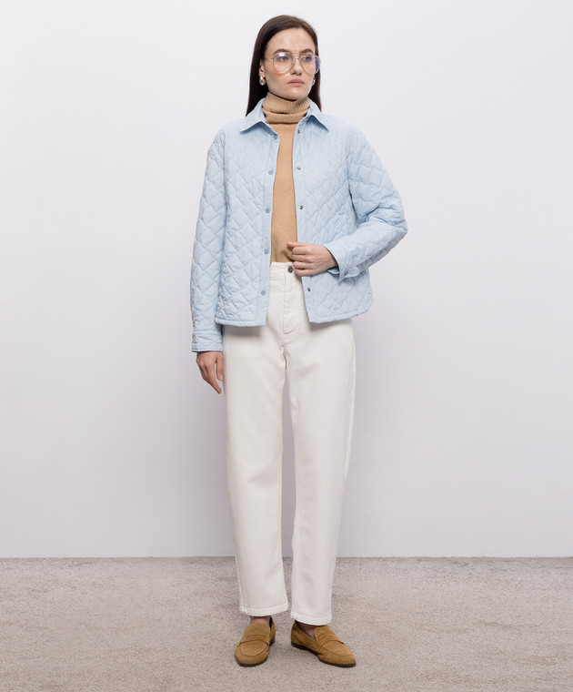 Herno Блакитна стьобана куртка GI000351D12456Z зображення 2