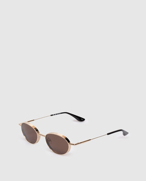 Alexander McQueen Золотые очки с логотипом 841560I3330