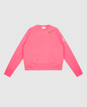 Moncler ENFANT Дитячий рожевий утеплений світшот з вишивкою логотипа L29548G00014899PS
