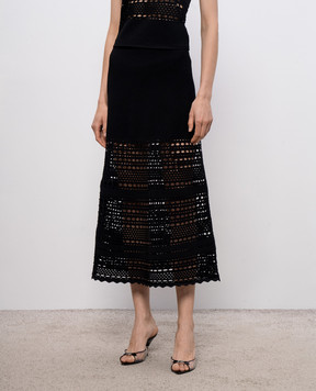 Simkhai Чорна спідниця міді Westly Open Stitch 3263046K