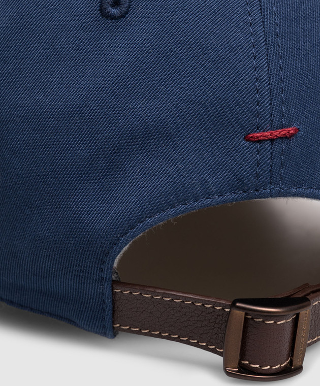 Brunello Cucinelli Кепка синього кольору з вишивкою M252D9850 зображення 4