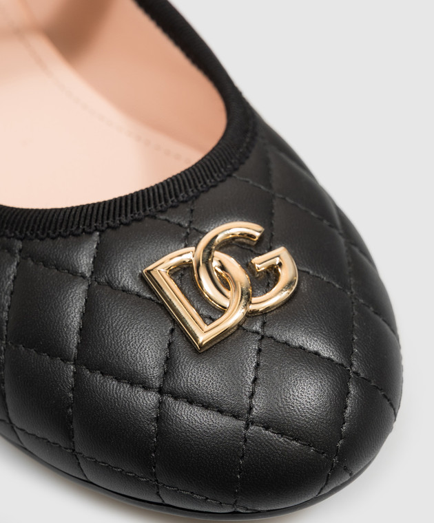 Dolce&Gabbana Черные кожаные балетки с стежкой D11433A09882736 изображение 5