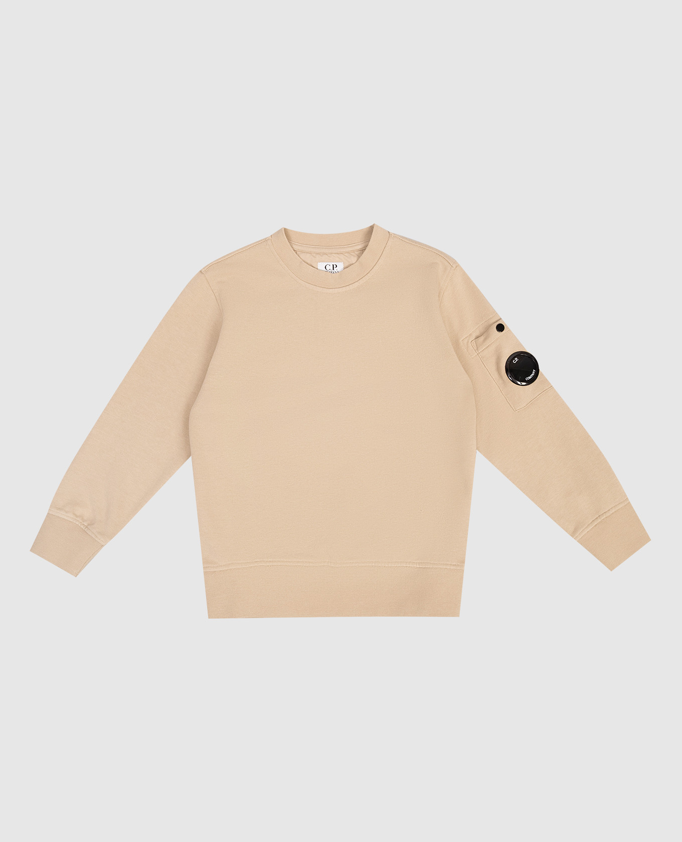 Детский бежевый свитшот с патчем логотипа