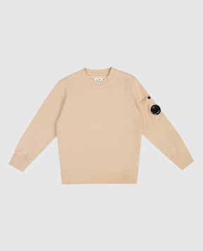 C.P. Company Детский бежевый свитшот с патчем логотипа CNF00XLCA6948