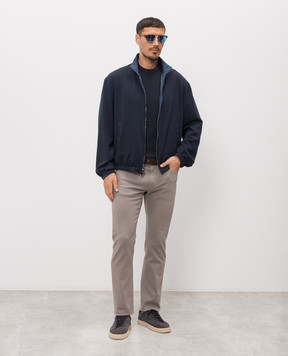 Canali Синя футболка з шовком MK02466C0719