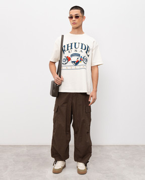 Rhude Брюки-карго цвета хаки с льном RHPS26PA01112