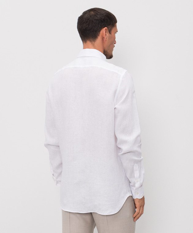 Enrico Mandelli Белая рубашка из льна CUBANA5701 изображение 4