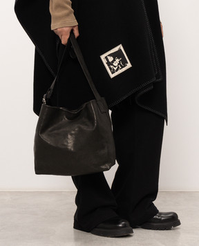 Ann Demeulemeester Черная кожаная сумка Runa с винтажным эффектом B0012628LT137