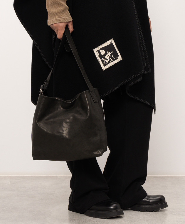 Ann Demeulemeester Черная кожаная сумка Runa с винтажным эффектом B0012628LT137 изображение 2