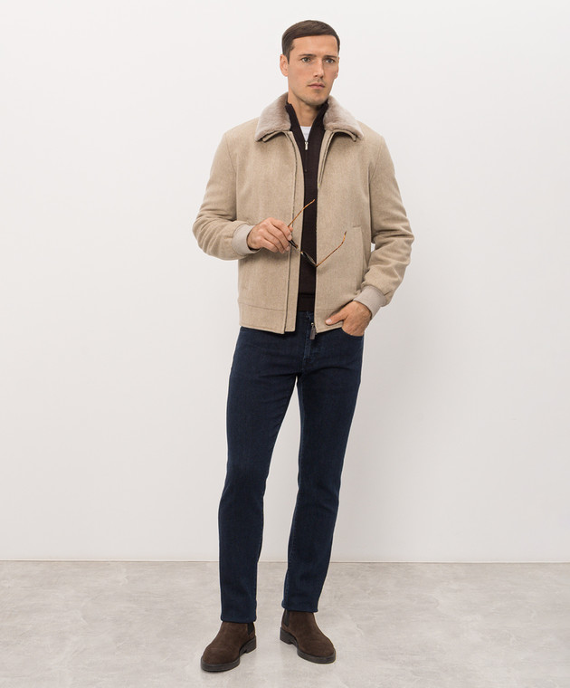 Bertolo Cashmere Коричневый джемпер из кашемира и шелка 900071000006 изображение 2