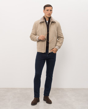Bertolo Cashmere Коричневий джемпер з кашеміру та шовку 900071000006