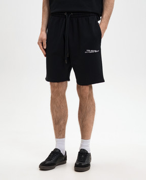 Off-White Черные шорты с принтом логотипа 44MCI013S26F007