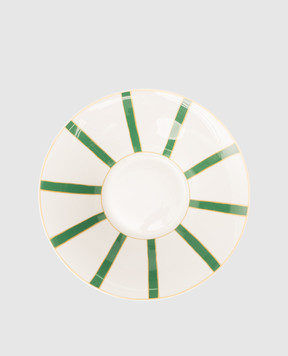 Geminiano Cozzi 1765 Біла порцелянова глибока тарілка Striche Verdi e Oro TTCMI26269036