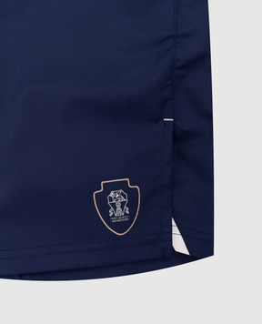 Brunello Cucinelli Дитячі сині шорти з логотипом BB422921TB