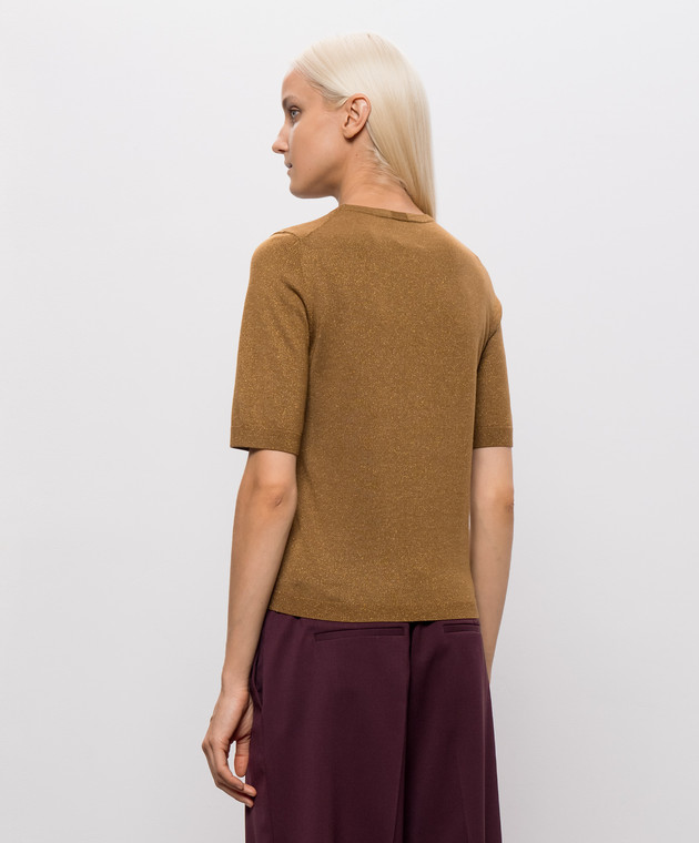 Allude Коричневий топ з вовною з люрексом 26564100 зображення 4