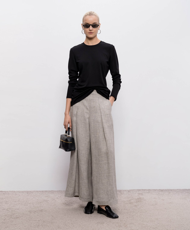 Intoca Черный лонгслив из хлопка DIOSBASICPOUD45 изображение 2