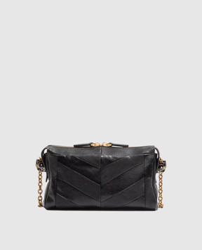 Valentino Чорна шкіряна сумка кросі-боді Panthea з кристалами Swarovski 8W2B0S99UYF