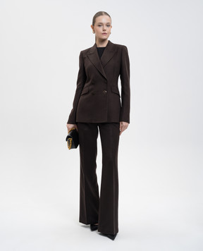 Gabriela Hearst Чорний гольф Browning з кашеміру та шовку в рубчик X009246A003
