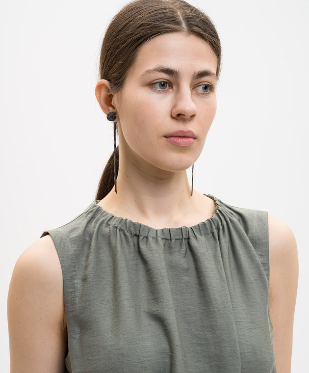 Peserico Чорні сережки з ланцюжком моніль E35522C0CC821 зображення 2