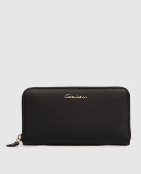Santoni Черный кошелек с логотипом DFPPA2372FOHSIW