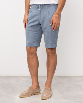 Enrico Mandelli Блакитні шорти з вовни, шовку та льону GYMSHO6020