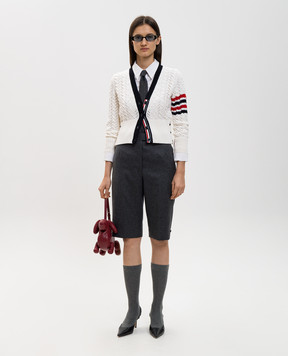 Thom Browne Белый кардиган из шерсти FKC675BY1024