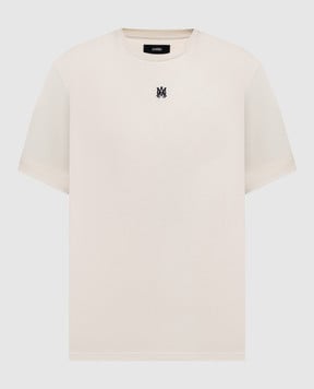 AMIRI Бежева футболка з вишивкою монграми AWTOJR1011