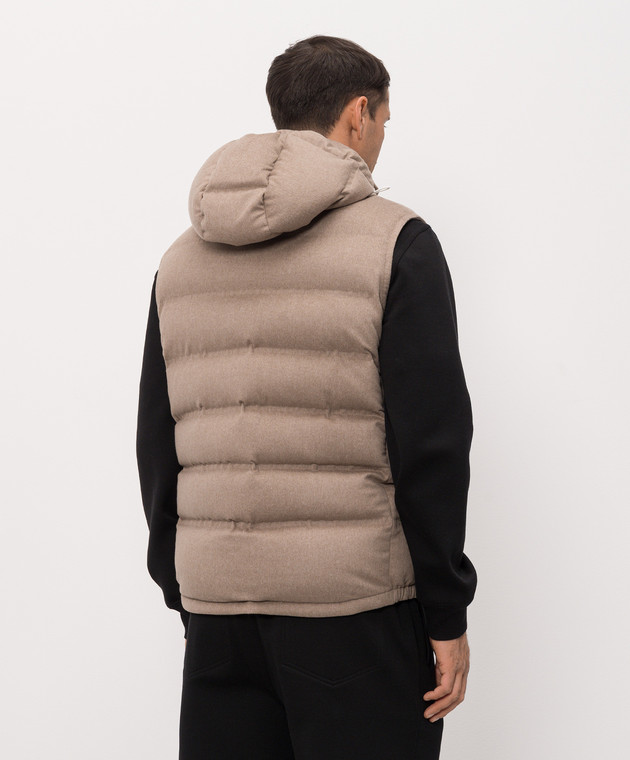 Brunello Cucinelli Коричневый пуховый жилет из шерсти MQ4631608 изображение 4