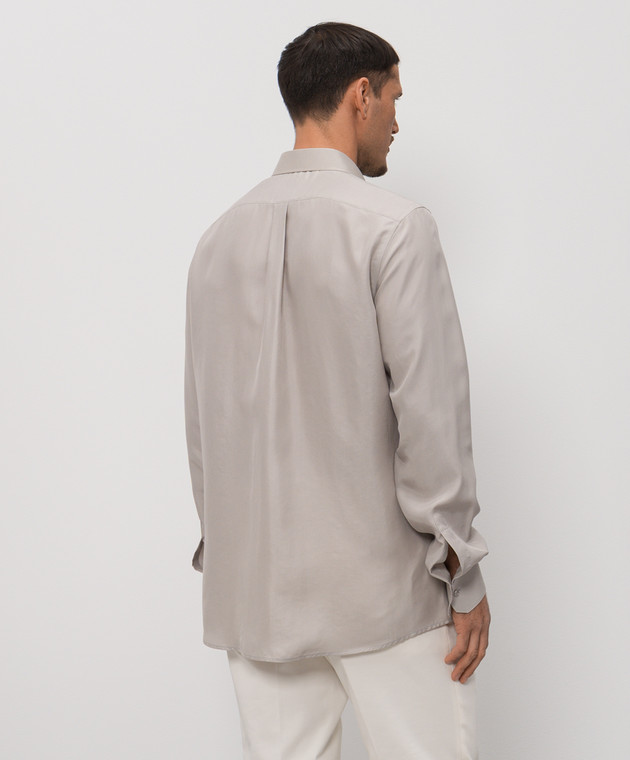 Dolce&Gabbana Сіра сорочка Martini із шовку G5ML1TFU1ZA зображення 4