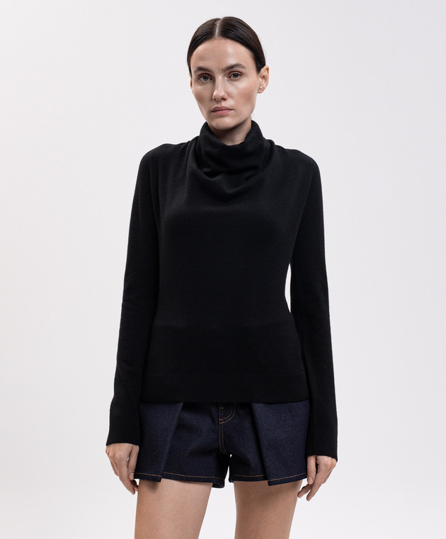 Givenchy Чорний светр з вовни з драпіруванням BW90XB4ZVT зображення 3